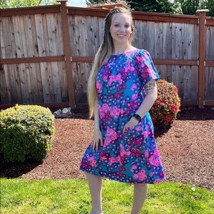 1960s Muumuu Lounge Dress, with Pockets by LA ROSA San Francisco